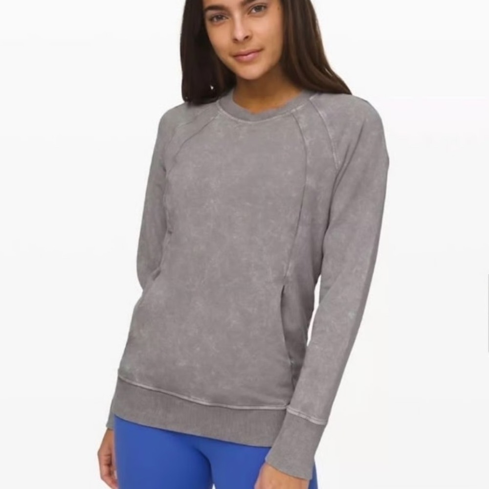 Lululemon Scuba Crew Wash Sweatshirt Women 4 Grey Gorpcore Outdoor Athleisure